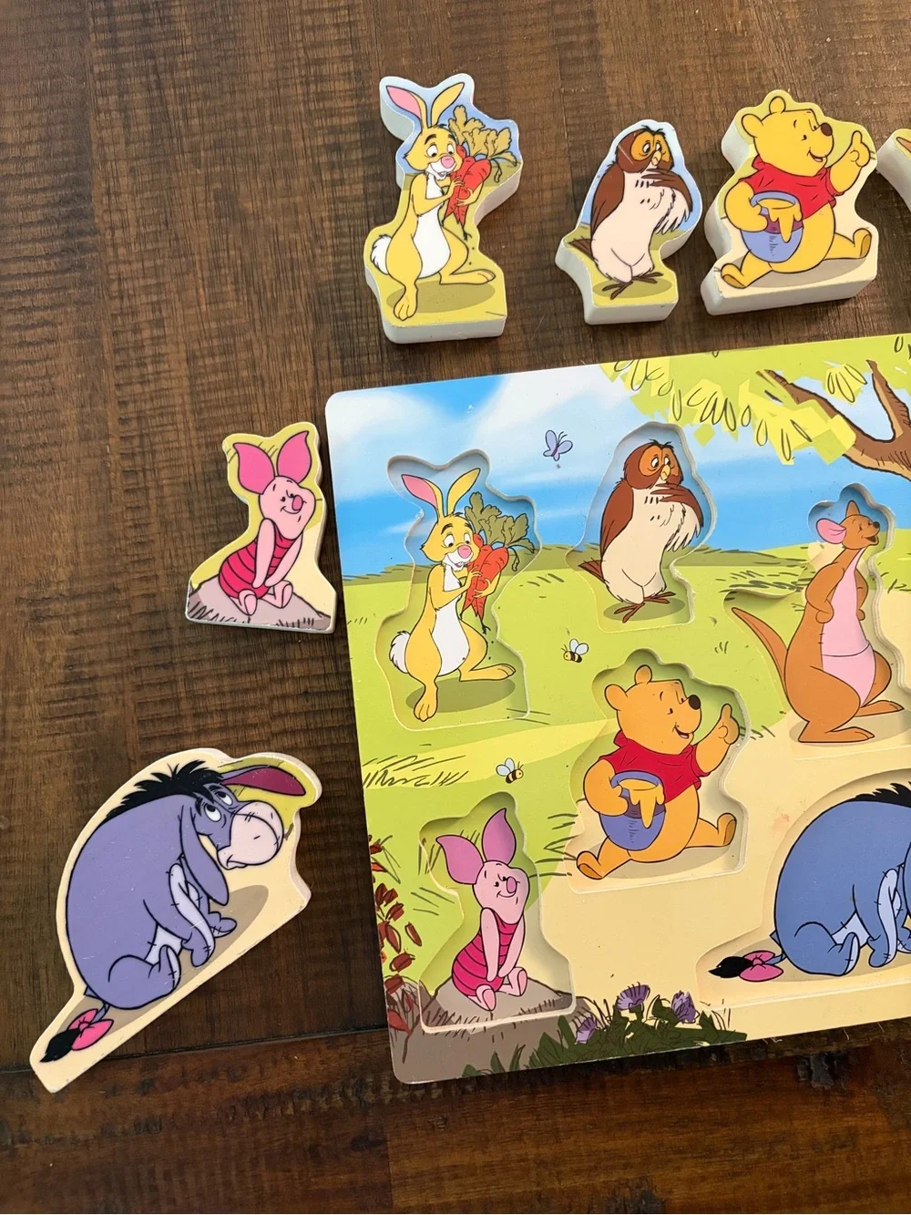 Melissa & Doug Disney Winnie the Pooh wooden chunky puzzle #7183 EXCELLENT!
